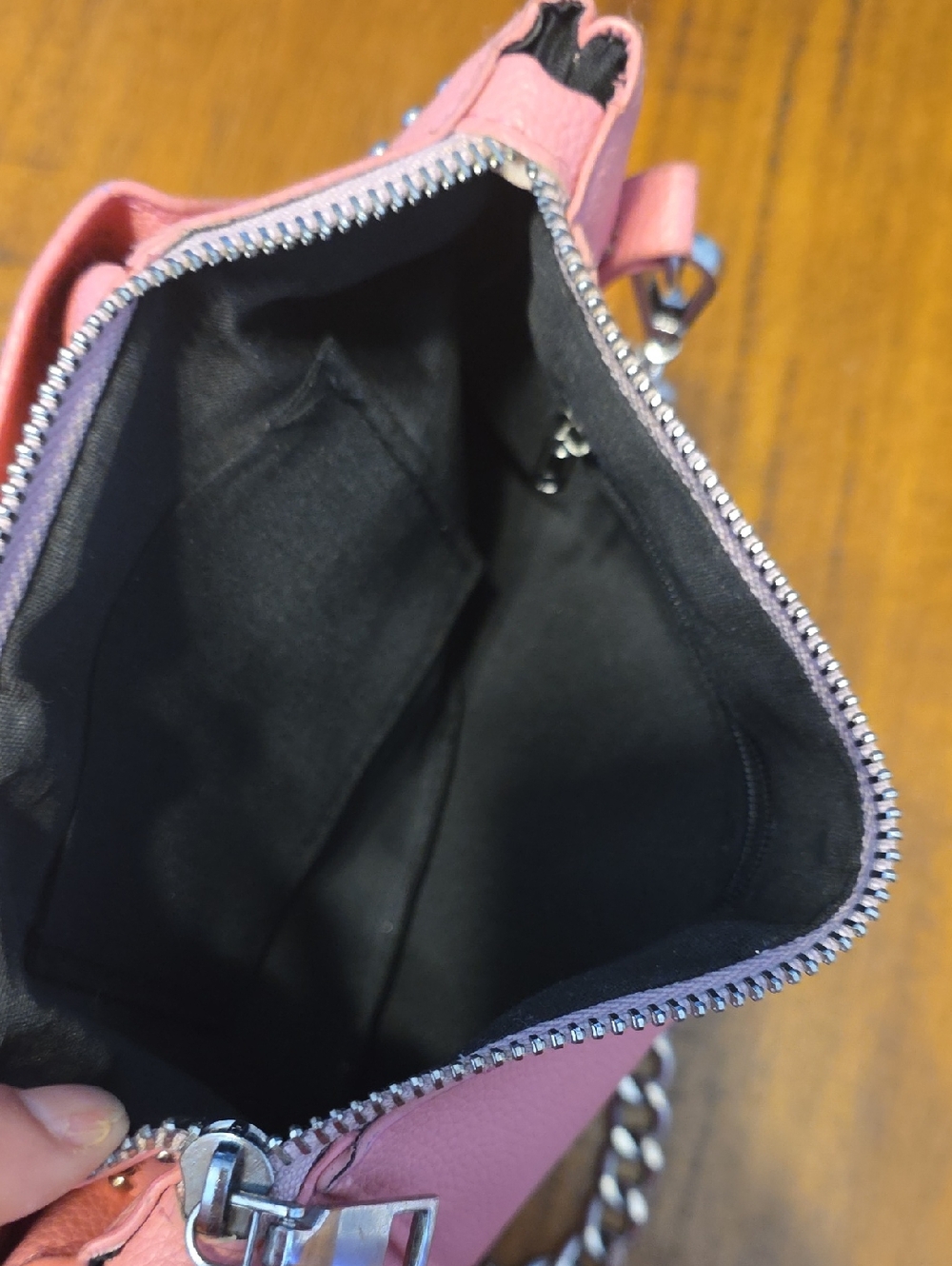 Studded Pink Leather Crossbody Bag - Fashion Statement - Picture 13 of 16